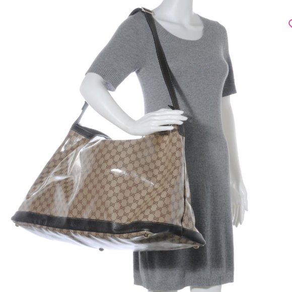 Gucci Coated Monogram Canvas Large Travel Tote Shoulder Bag - Picture 3 of 7